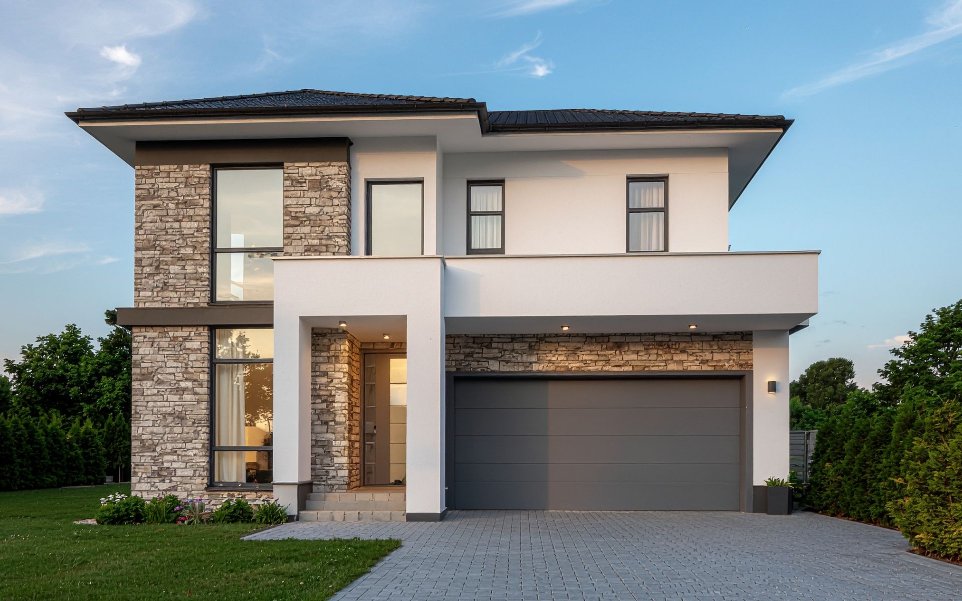 Exterior of Modern Two-Story Home