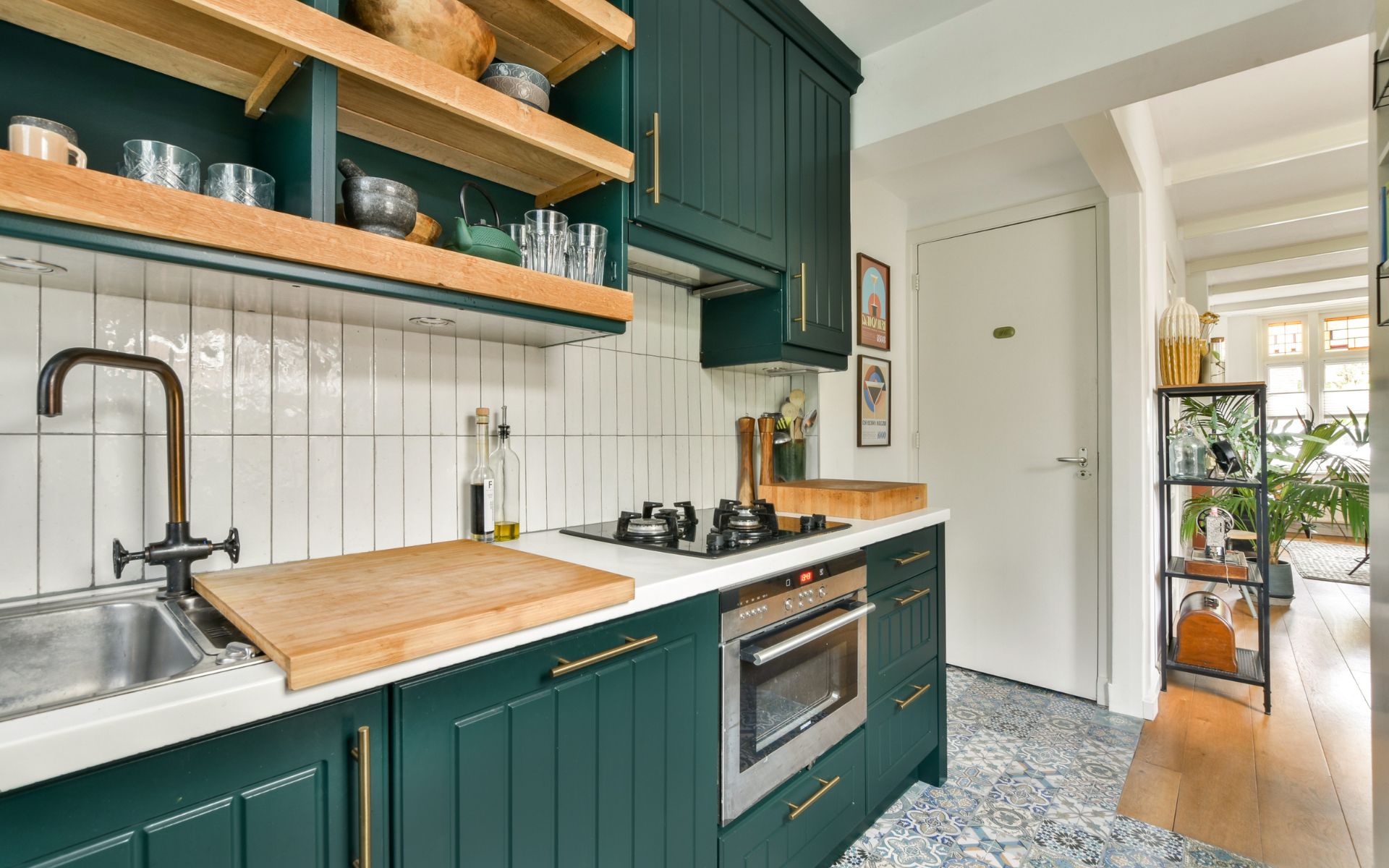 Stylish Green Kitchen Interior