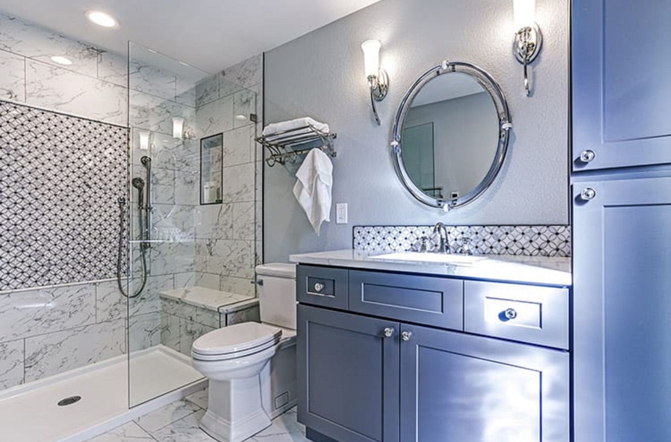 A NEW DAY Construction remodeling specialist working on a bathroom in Maltby, WA, highlighting the value of our trusted local service. Bathroom Remodeling near me.