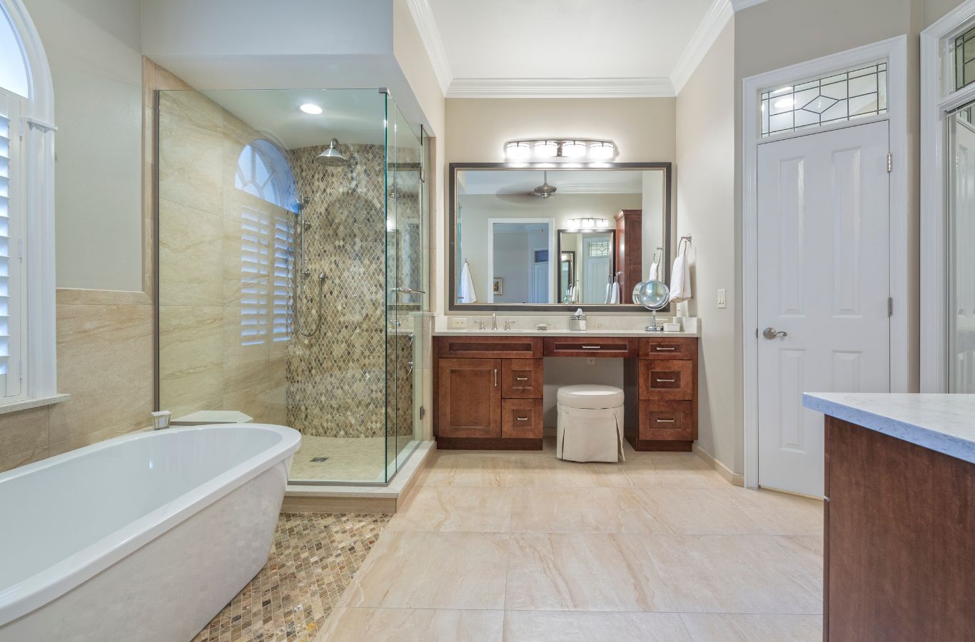 A NEW DAY Construction crew member remodeling a bathroom in Mill Creek, WA, showing the impact of skilled local craftsmanship.
