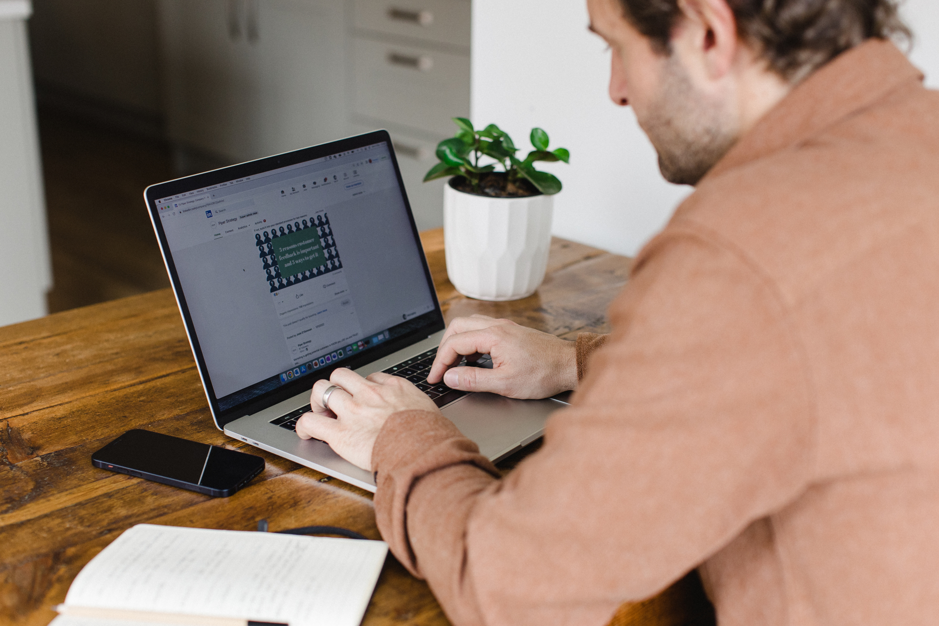 Graphic portrayal of staff analysing marketing reports