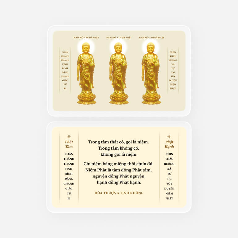 Thẻ Kết Duyên Tây Phương Tam Thánh (Kim Sắc Nền Vàng)