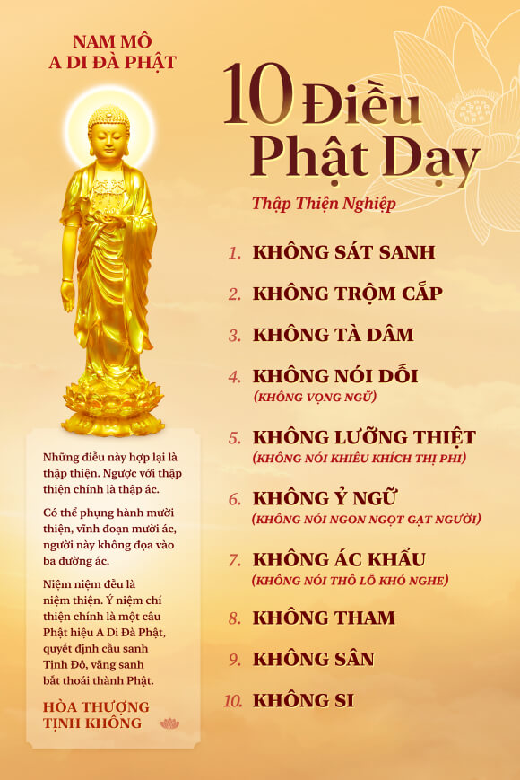 Ten Virtuous Deeds (Ten Buddha's Teachings) Poster