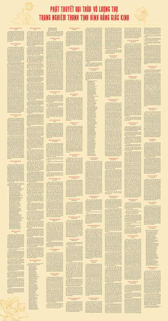 The Buddha Speaks of the Mahayana Infinite Life Sutra of Adornment, Purity, Equality and Enlightenment Poster (Sino-Vietnamese Transliteration), Compiled by Elder Layman Xia Lianju