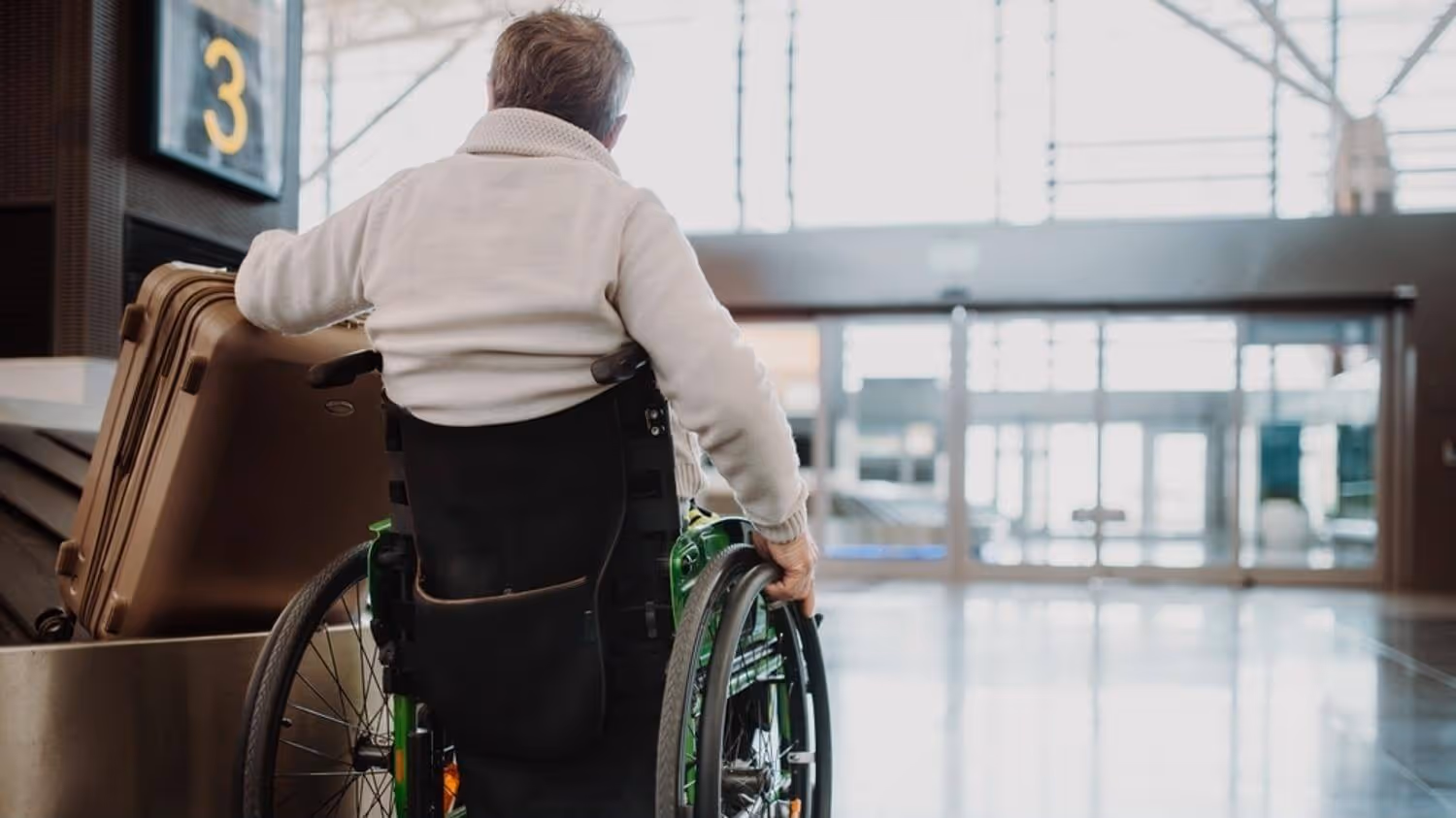 Wheelchair passenger at an airport
