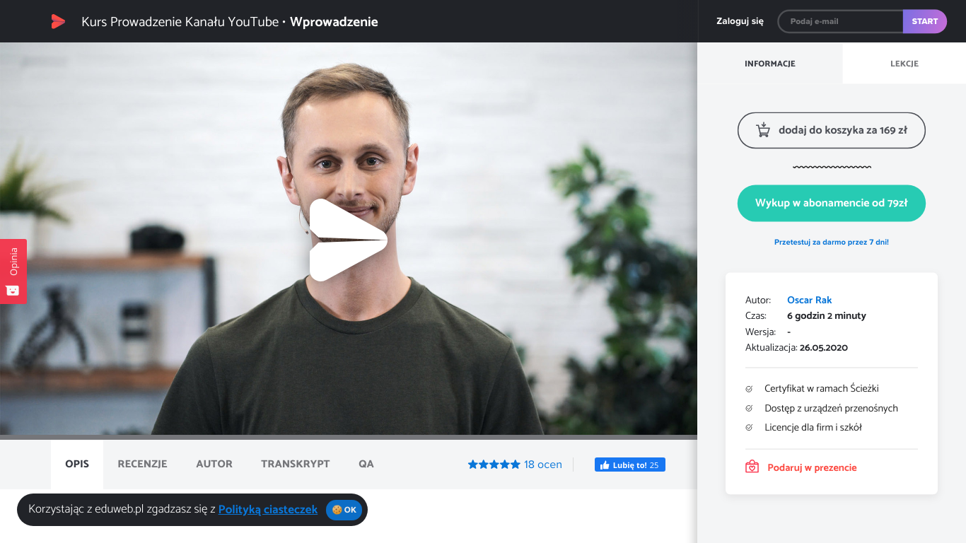 Kurs Prowadzenie Kanału YouTube