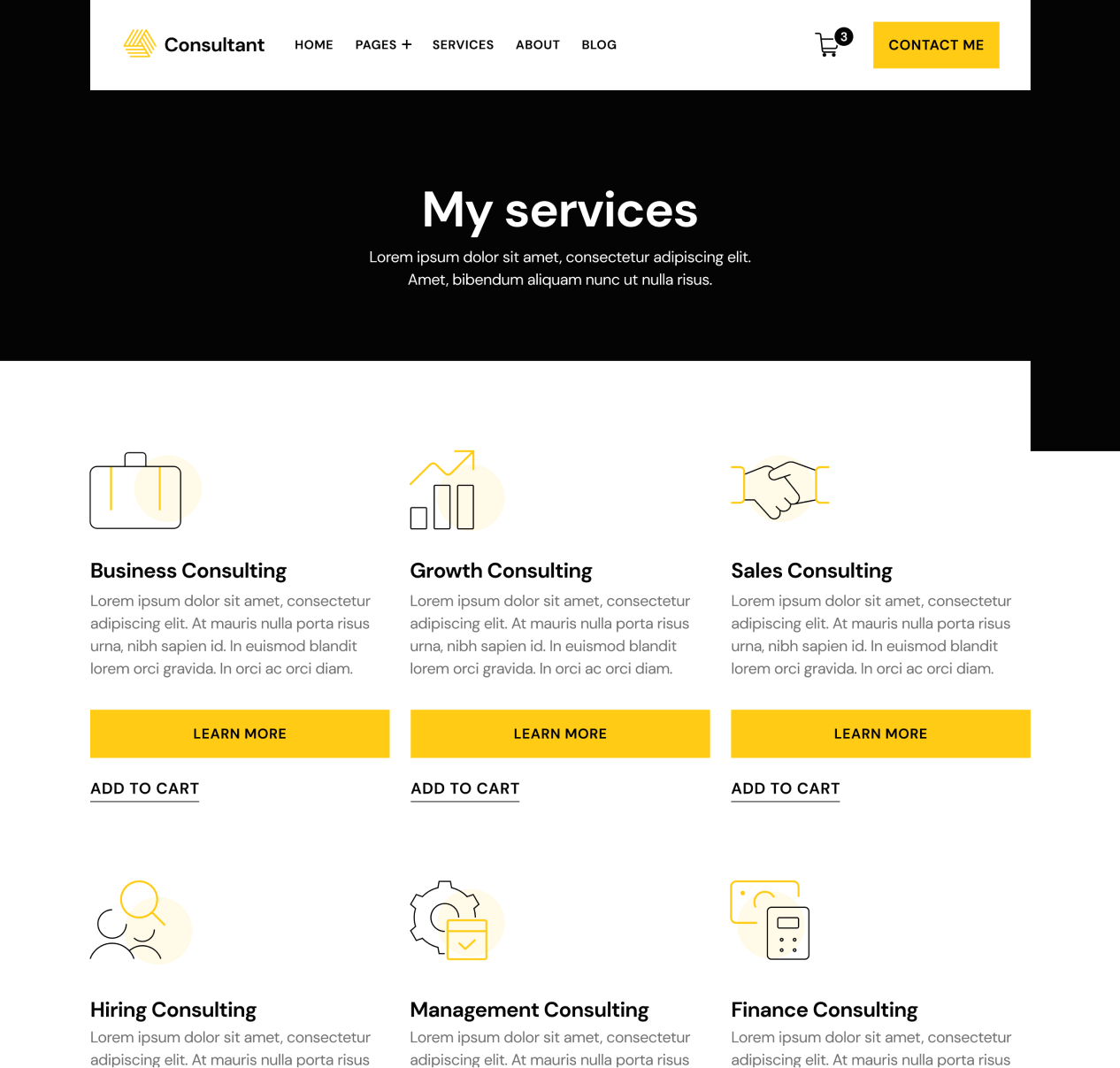 Consultant - Services page - Consultant and Business Coach Webflow Template