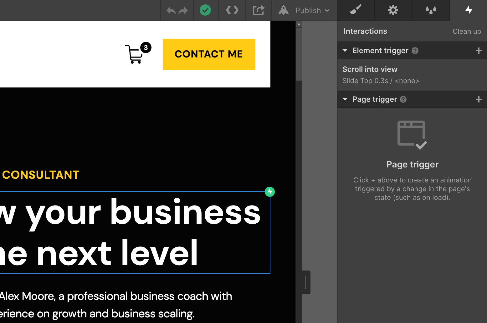 Animation and Interaction - Consultant Webflow Template