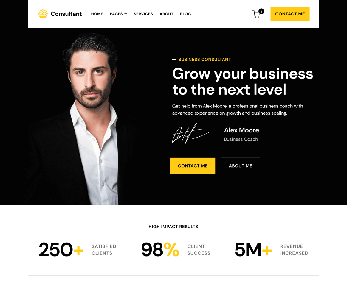 Consultant - Home page - Consultant and Business Coach Webflow Template