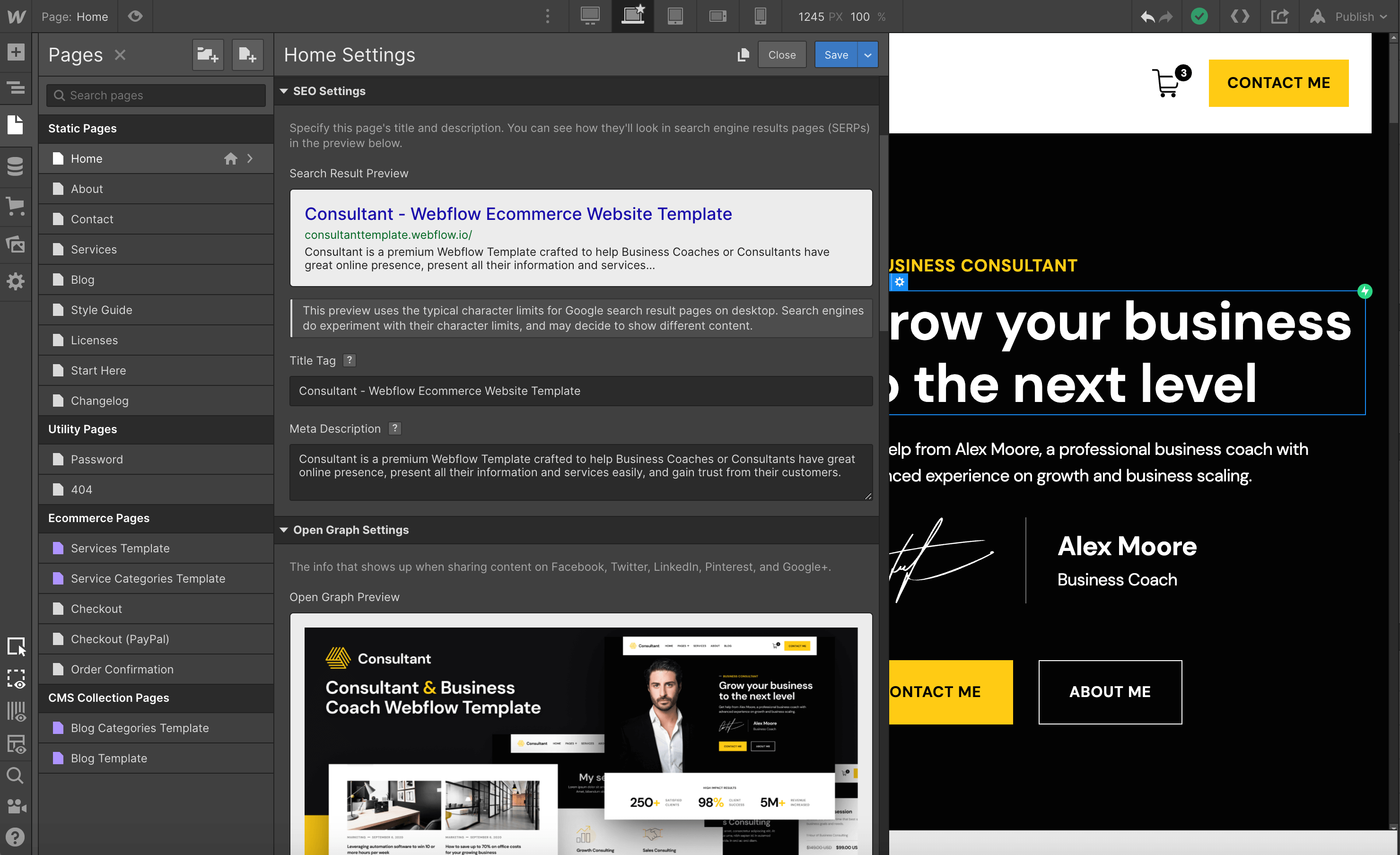 SEO - Consultant Webflow Template