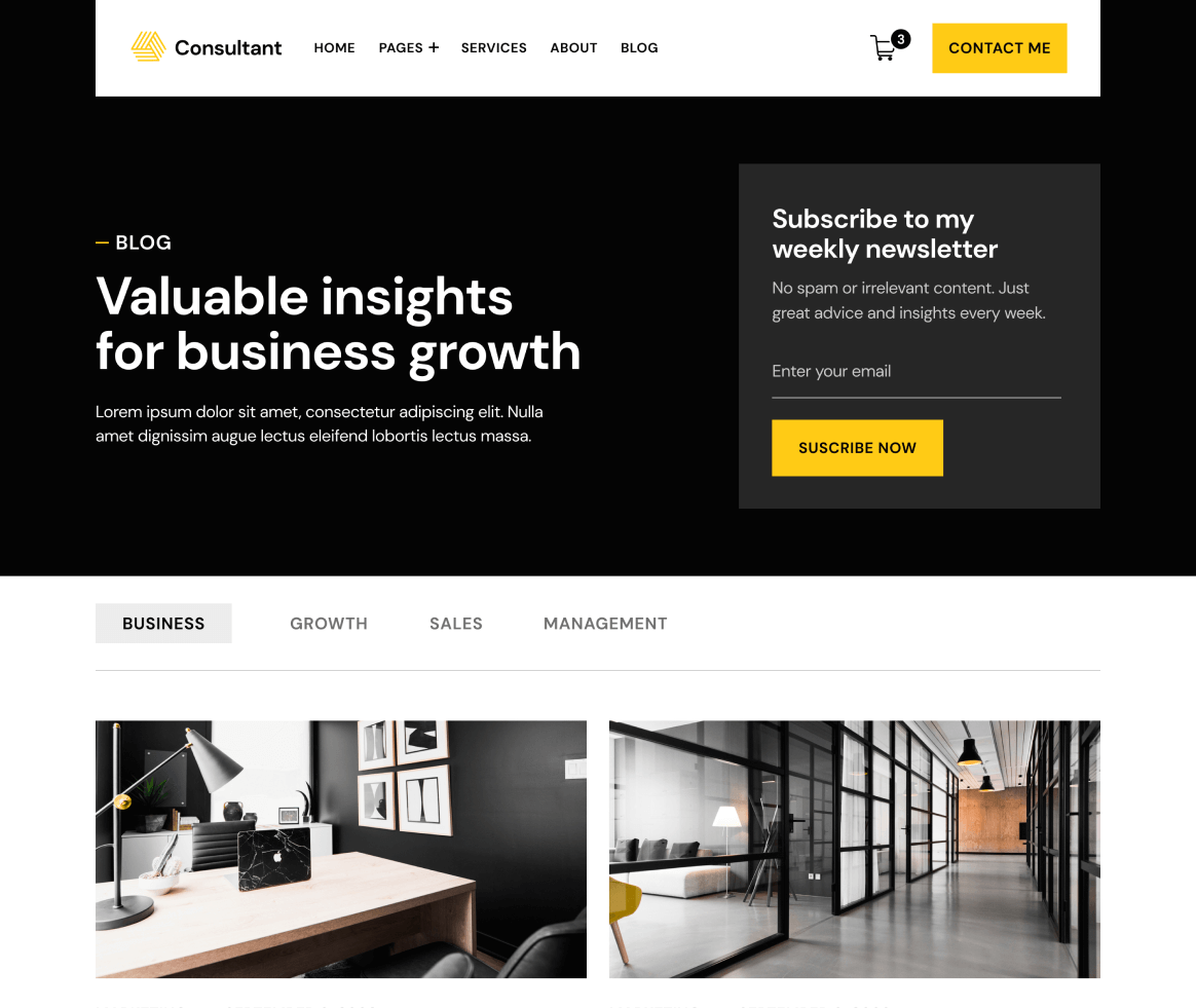 Consultant - Blog page - Consultant and Business Coach Webflow Template