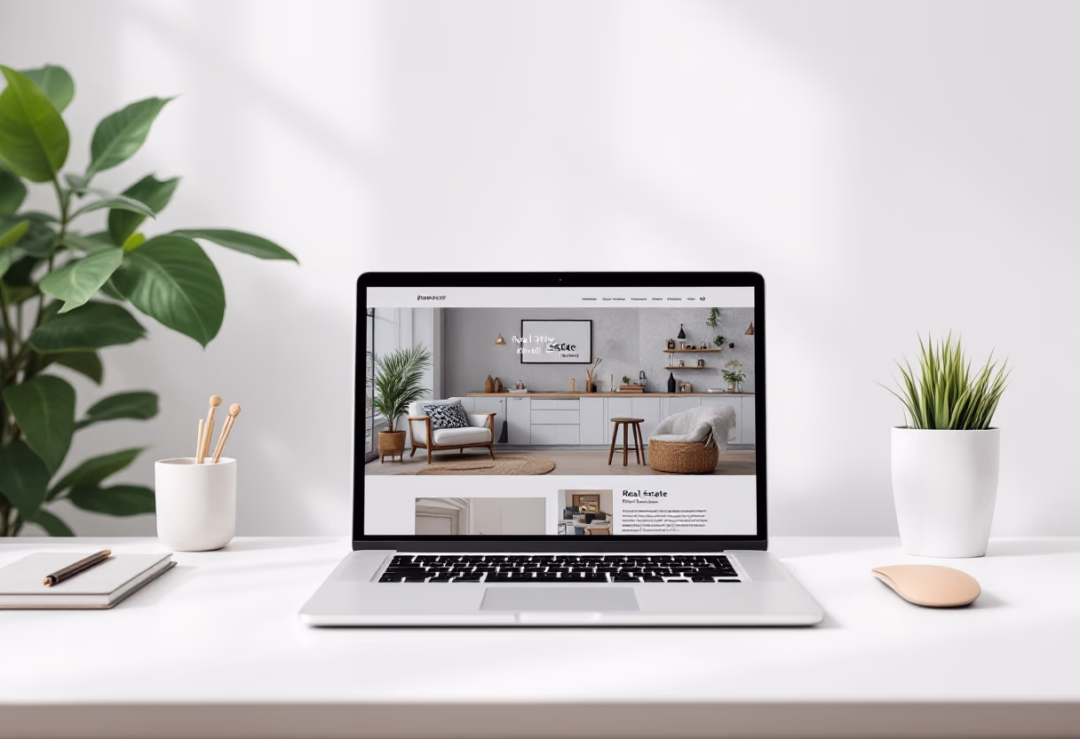 image of a laptop on a desk (for a real estate tech)