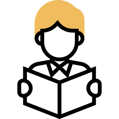 A student reading a book