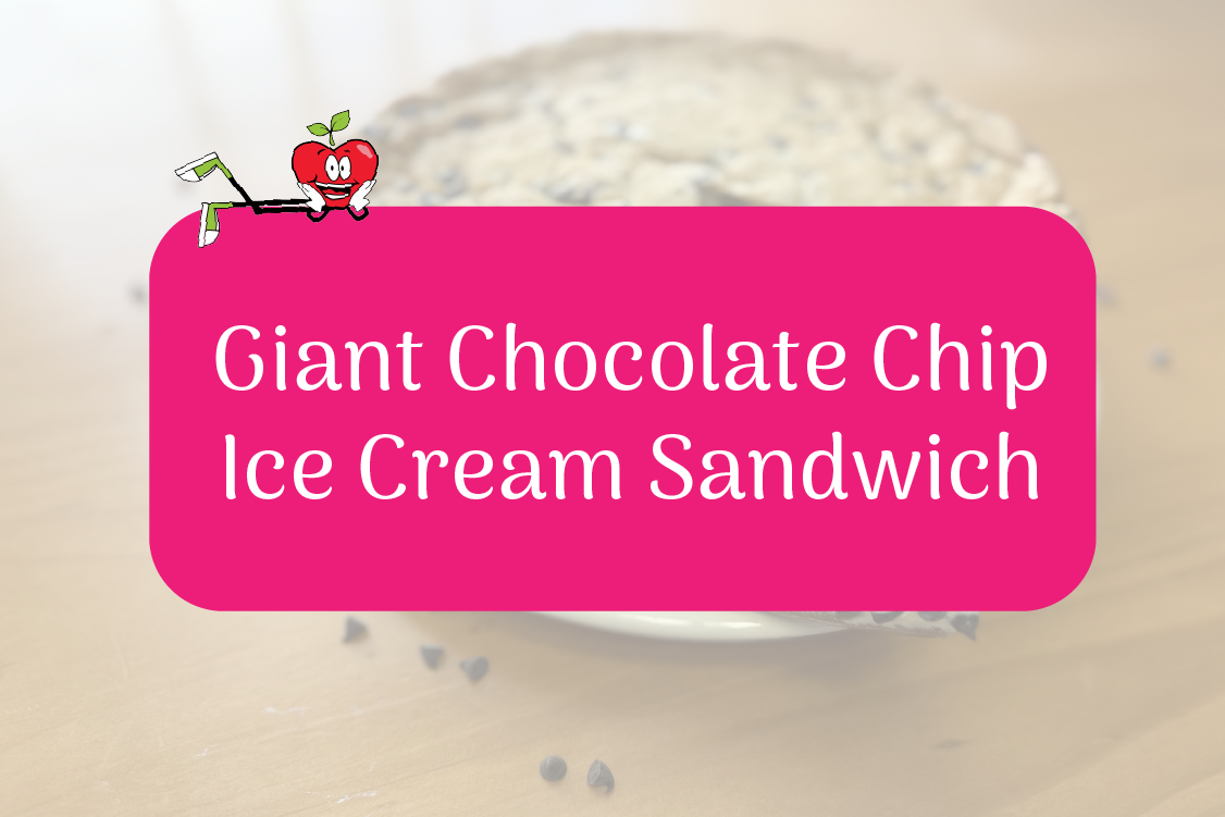 Giant Chocolate Chip Ice Cream Sandwich Happy Apple Laying Down