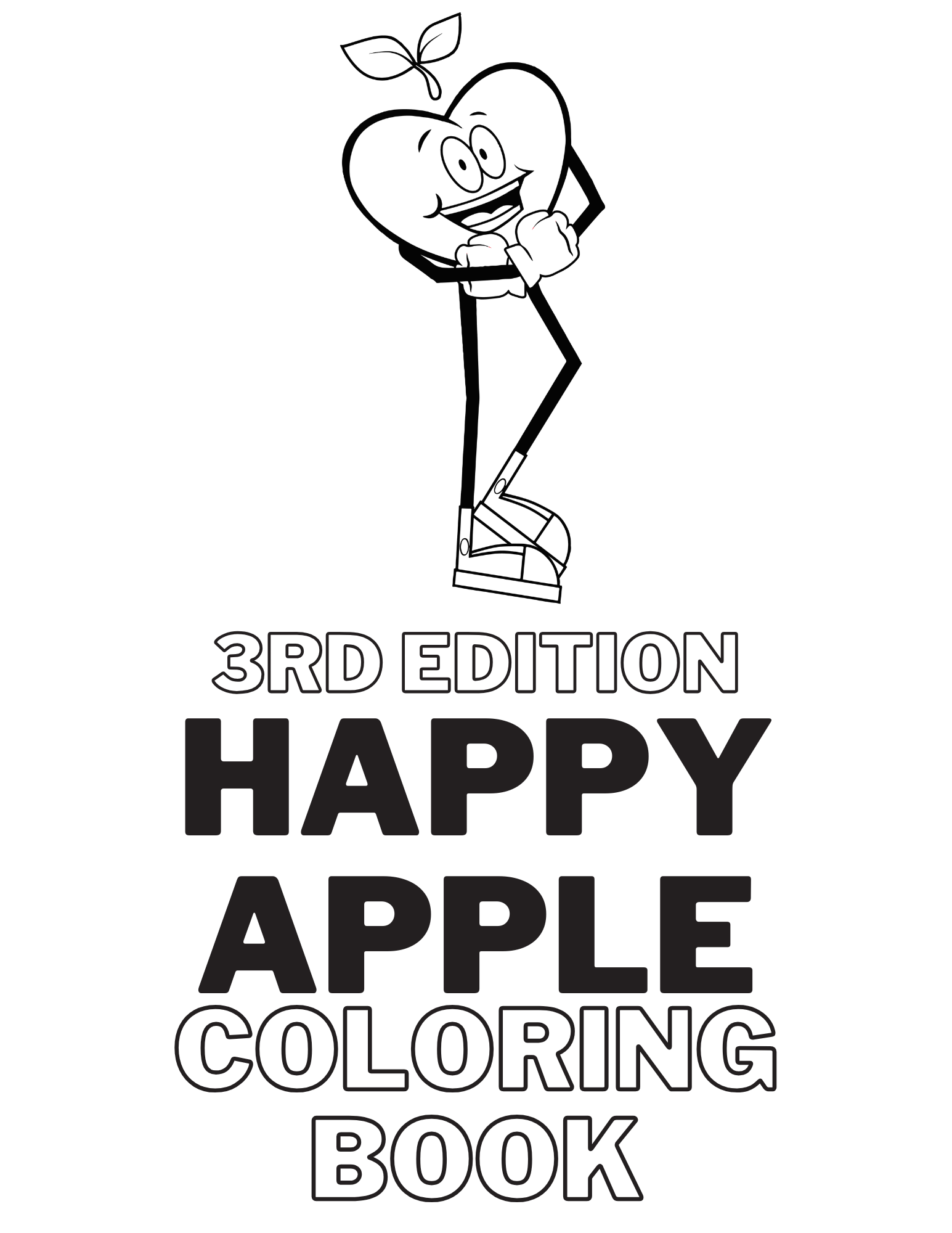 Coloring booklet of the happy apple across all seasons.