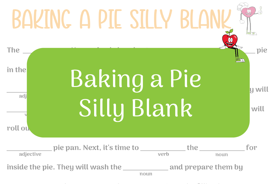 Baking a Pie Silly Blank Happy Apple Sitting Down