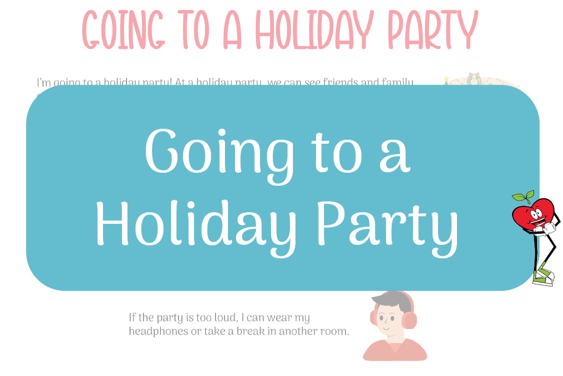 Going to a Holiday Party Happy Apple Leaning