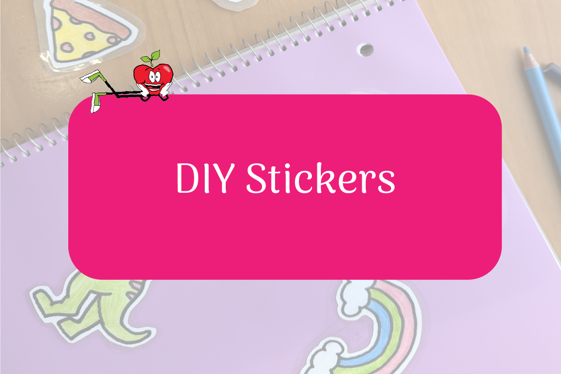 DIY Stickers Happy Apple Laying Down