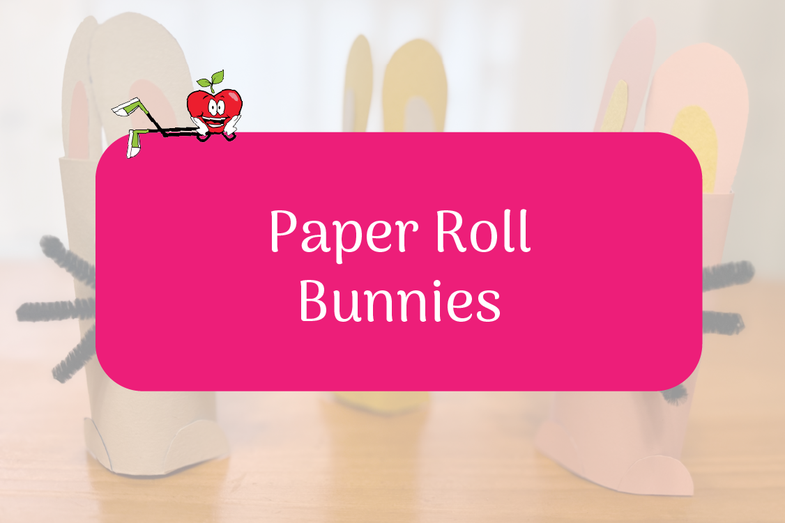 Paper Roll Bunny Happy Apple Laying Down