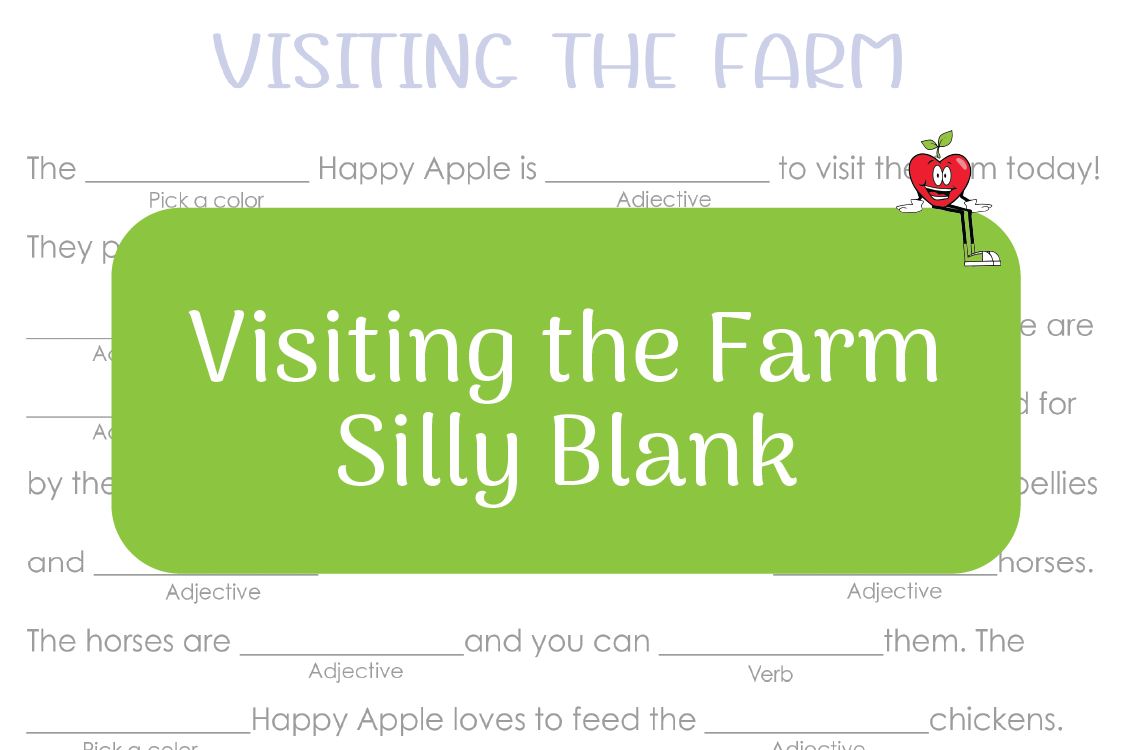 Visiting the Farm Silly Blank Happy Apple Sitting Down