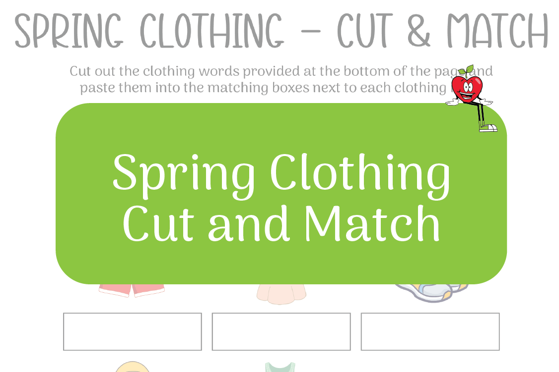 Spring Clothing Cut and Match Happy Apple Sitting Down