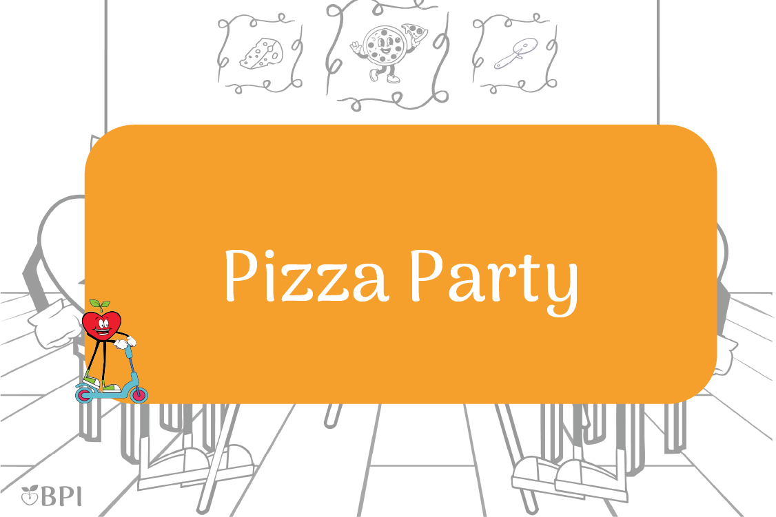 Pizza Party Happy Apple Riding Scooter