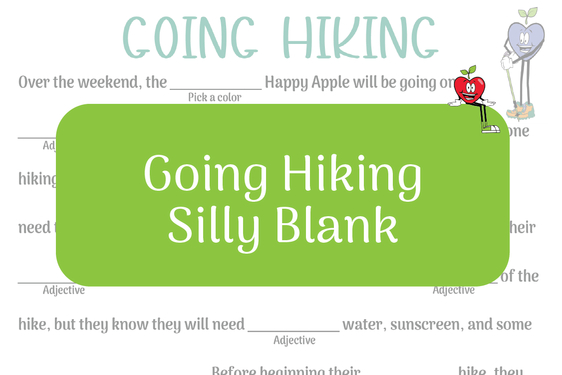Going Hiking Silly Blank Happy Apple Sitting Down