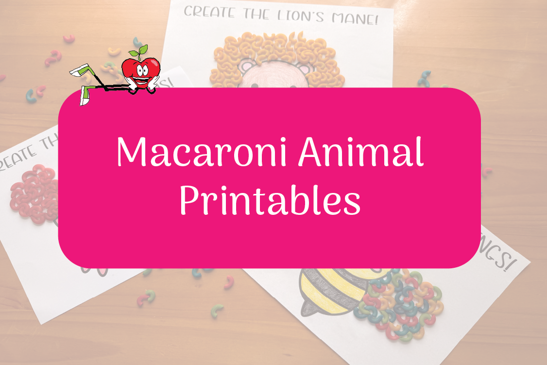 Macaroni Animals Printables Happy Apple Laying Down