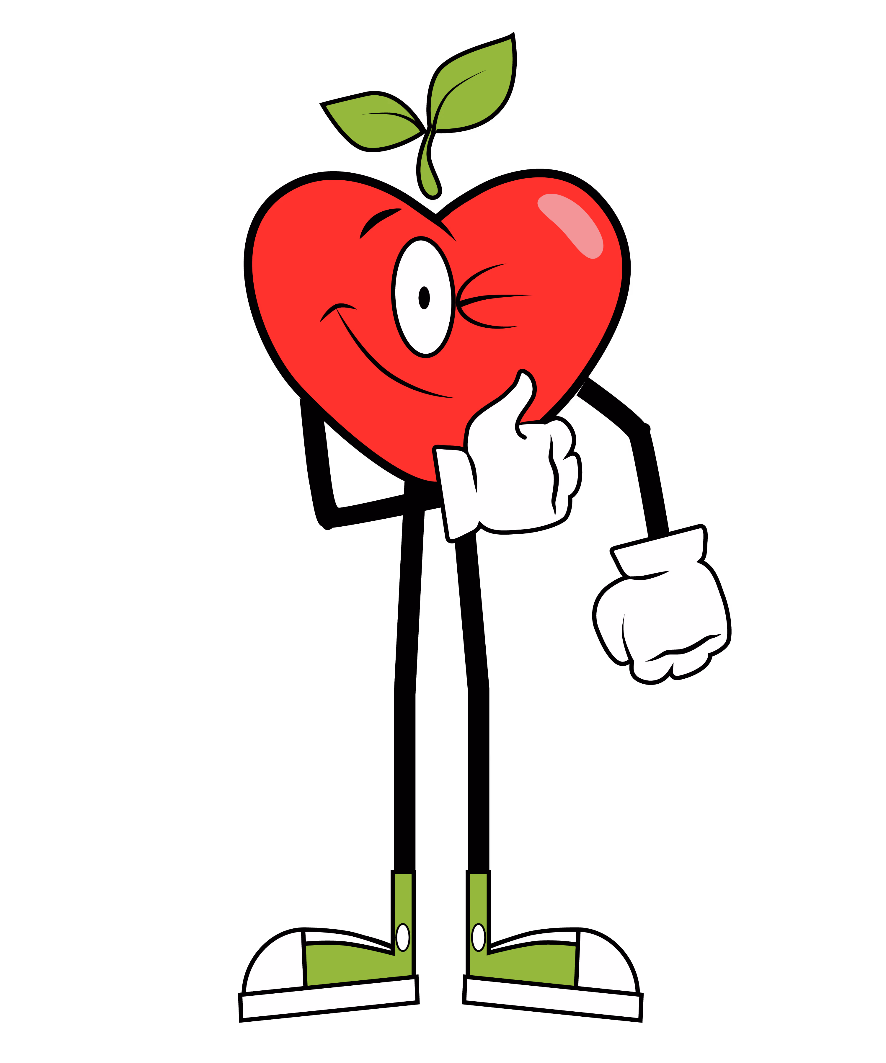 Happy Apple winking while giving a thumbs up.
