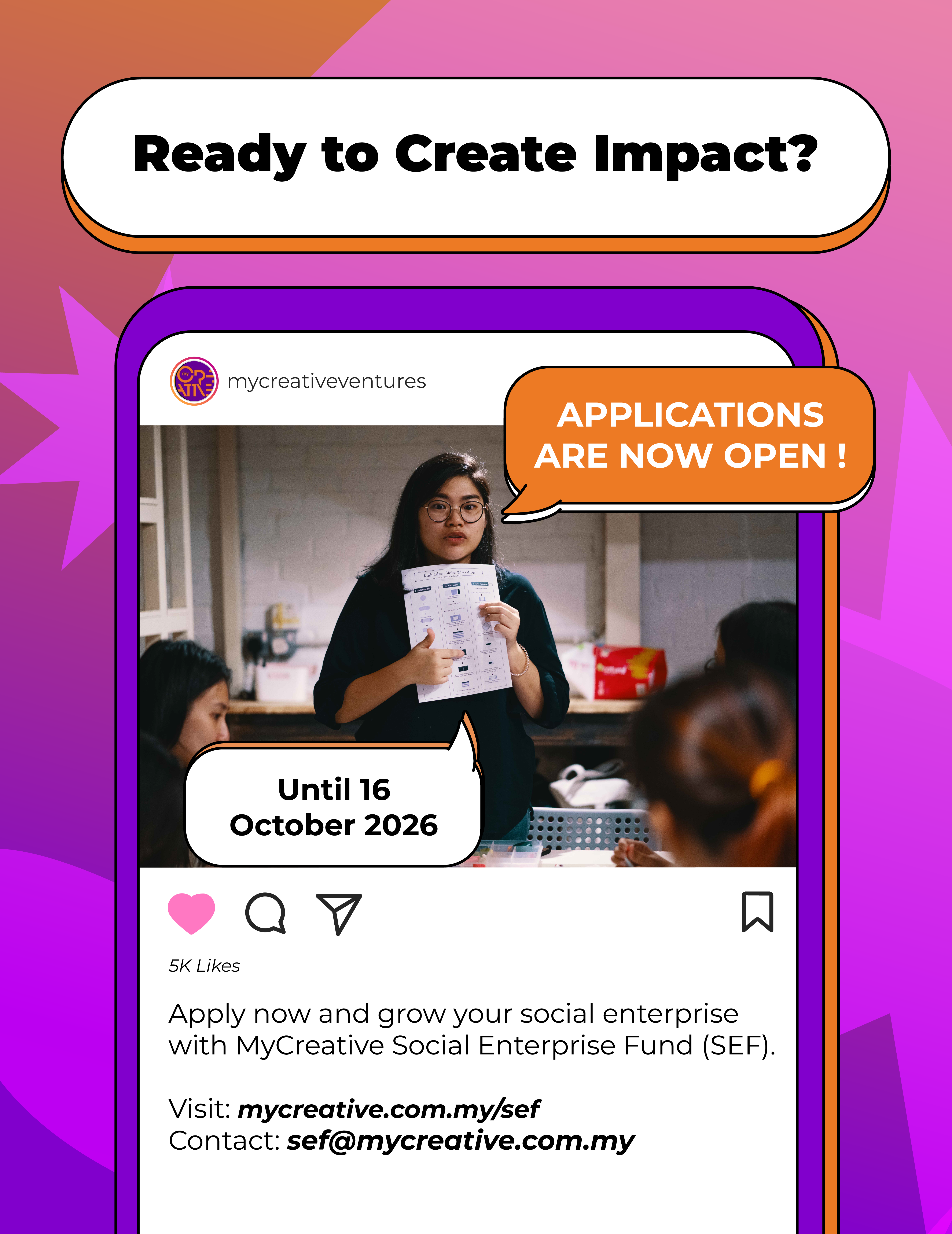 Ready to create impact? Applications open until 16 October 2026