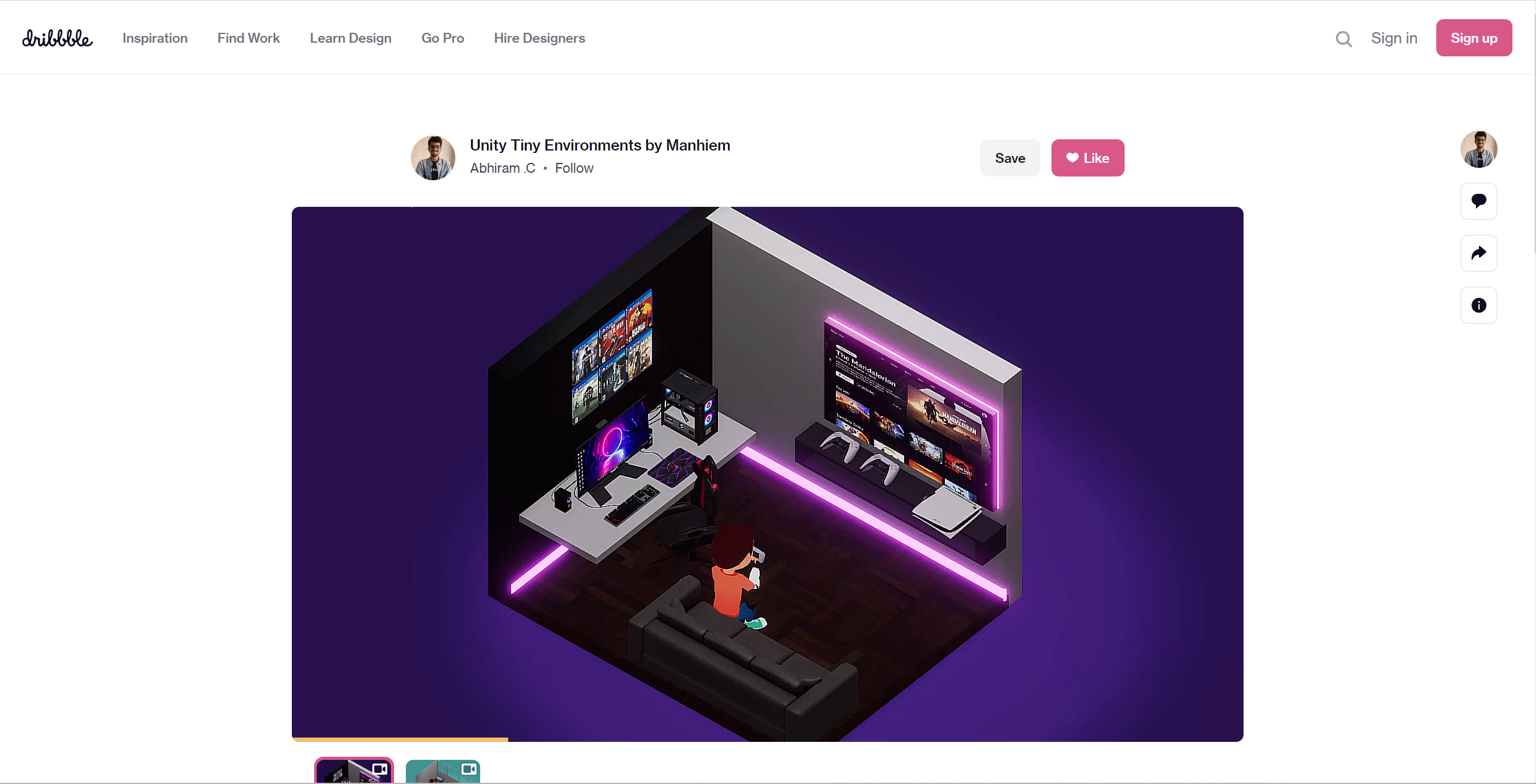 A mockup of a project