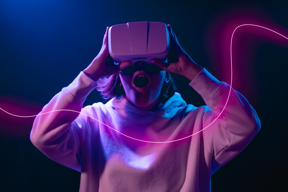 A person using VR with a line in front of them going up symbolising a boost in Core Web Vitals optimisation. 