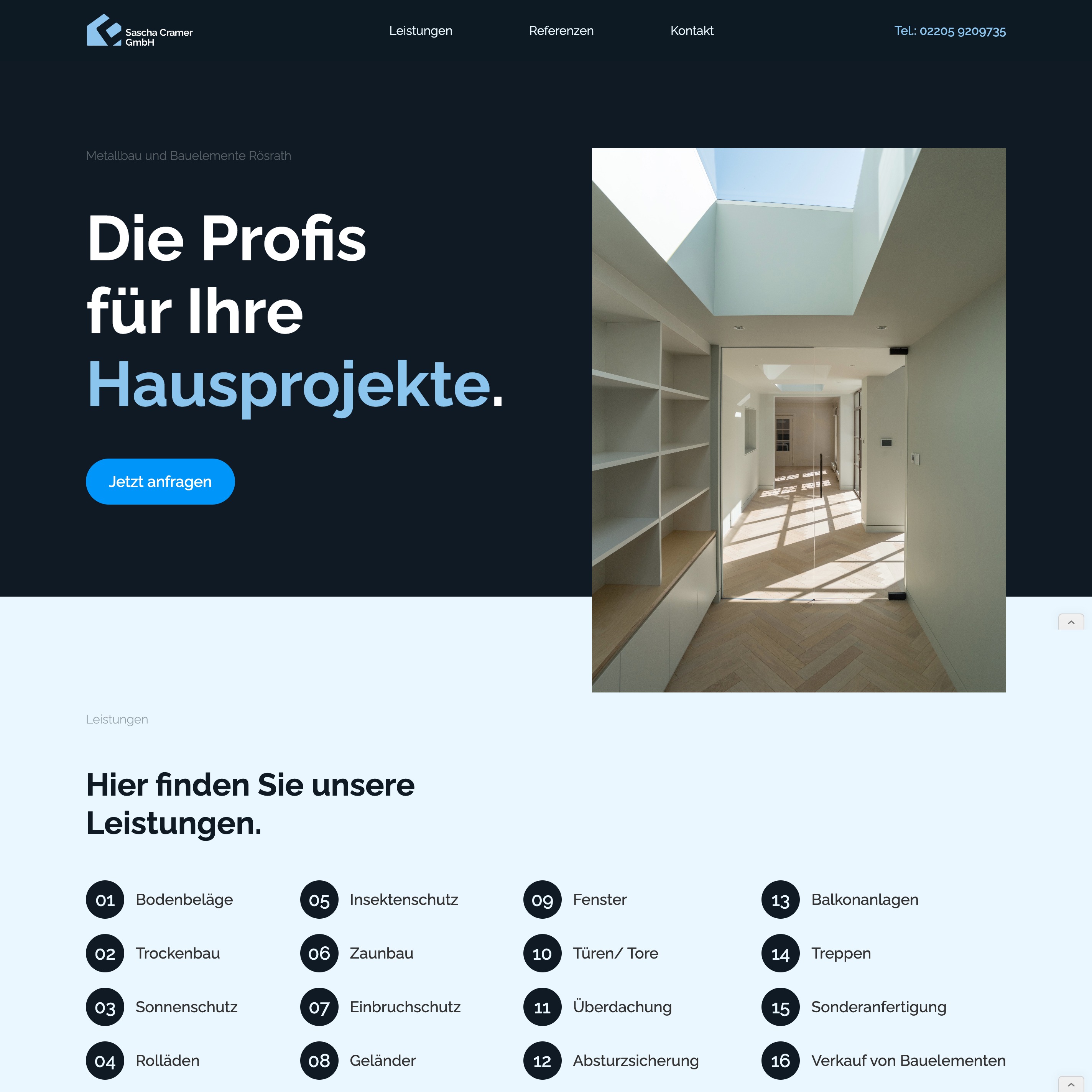 Webflow-Onepager für Sascha Cramer GmbH