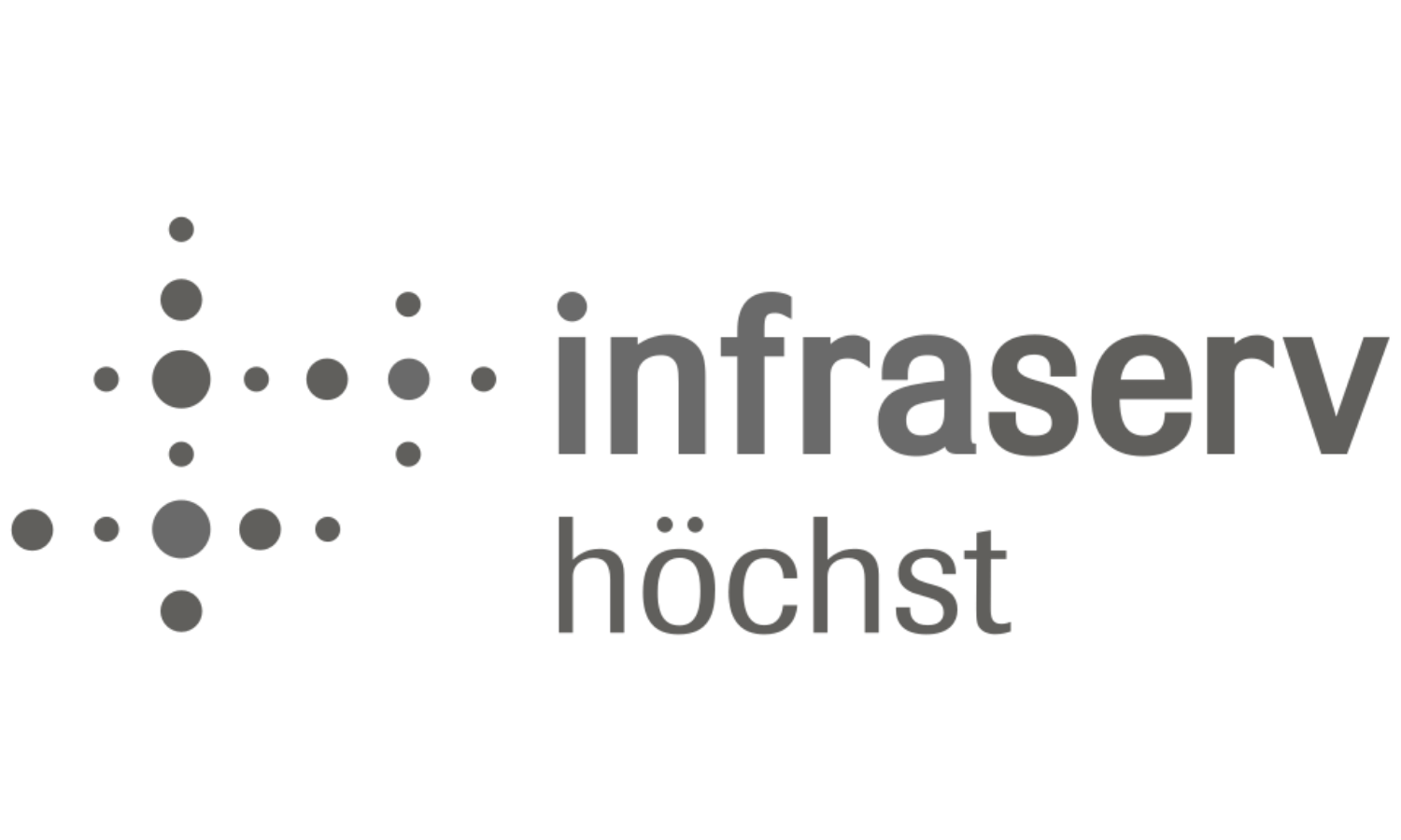 Infraserv Unternehmenslogo mit dem Schriftzug »infraserv« (grau/grün)