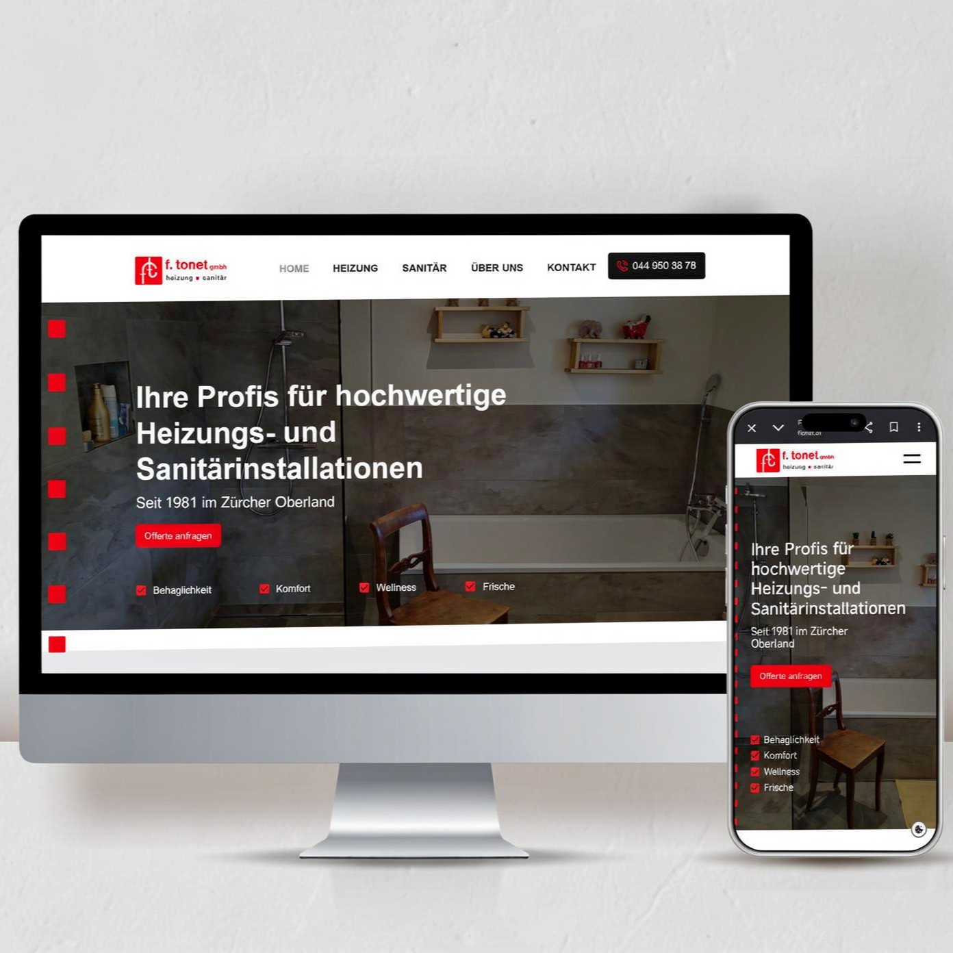 Screenshots der Webseite