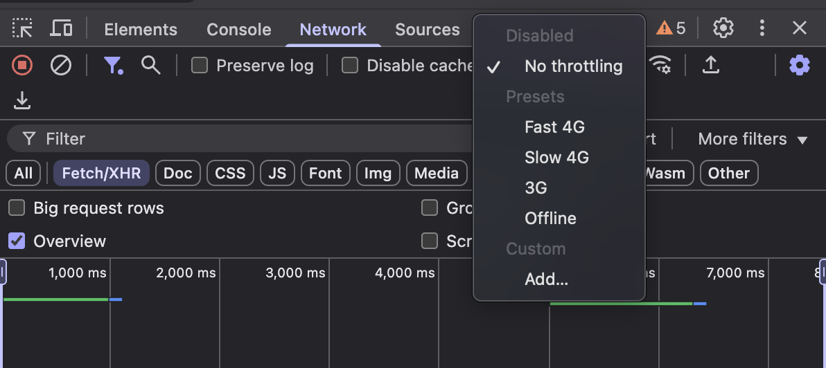 Network throttle