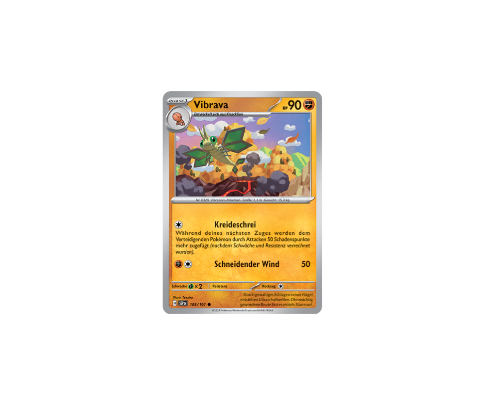 Pokemon - Stürmische Funken - Vibrava 105/191 (DEUTSCH)                                                          