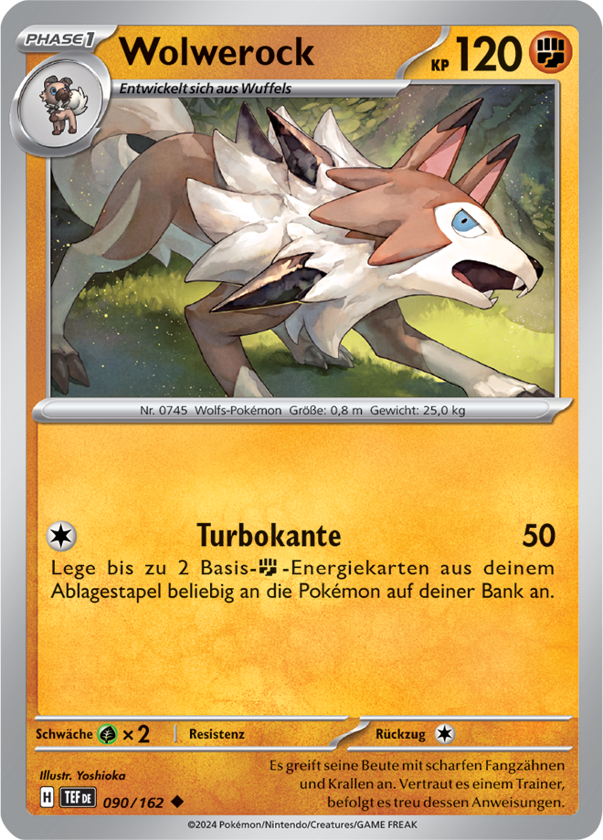 Pokemon - Gewalten der Zeit - Wolwerock 090/162  (DEUTSCH)                                                                 