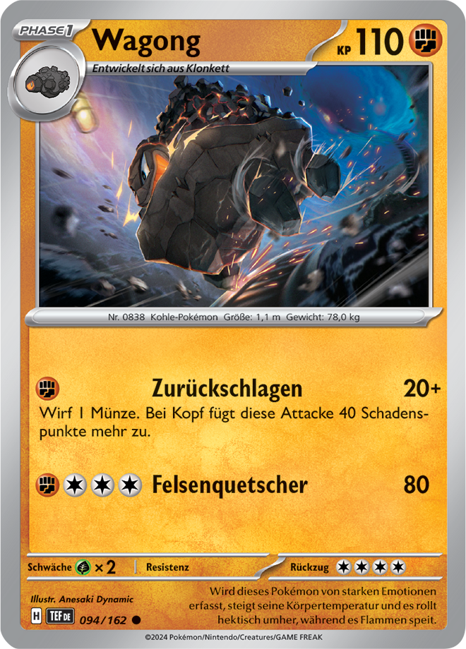 Pokemon - Gewalten der Zeit - Wagong 094/162  (DEUTSCH)                                                                     