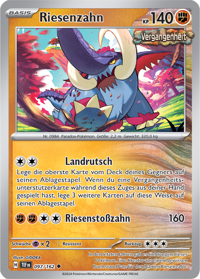 Pokemon - Gewalten der Zeit - Riesenzahn 097/162  (DEUTSCH)                                                                        