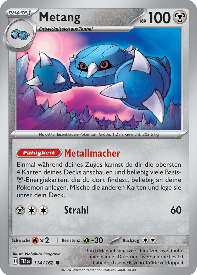 Pokemon - Gewalten der Zeit - Metang 114/162  (DEUTSCH)                                                                              