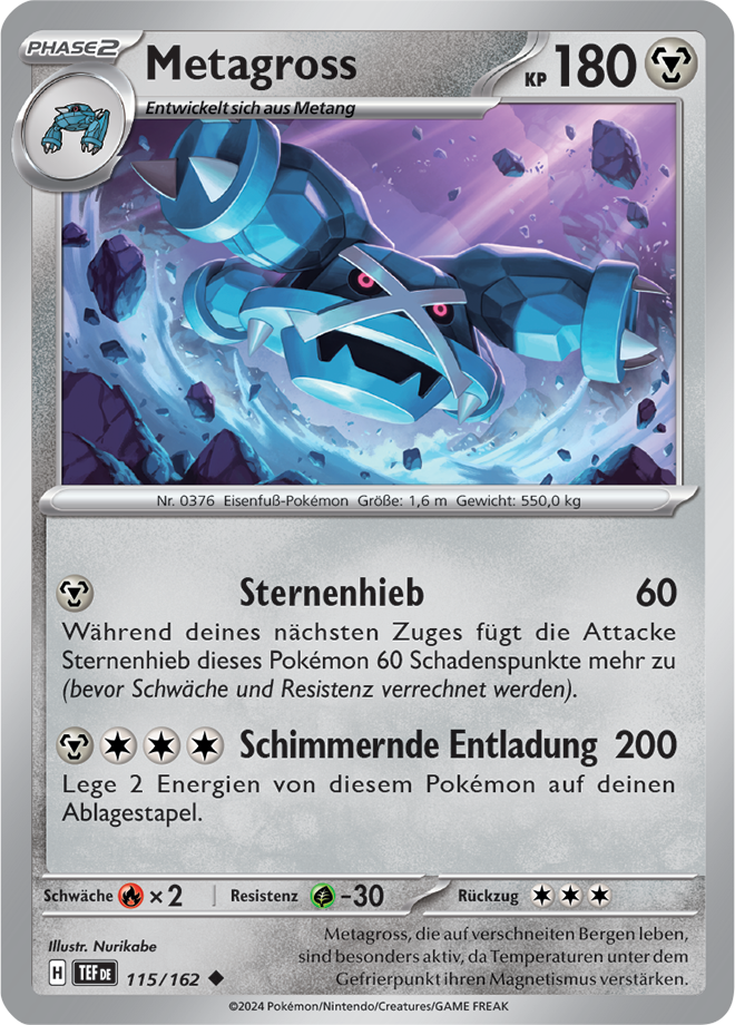 Pokemon - Gewalten der Zeit - Metagross 115/162  (DEUTSCH)                                                                               
