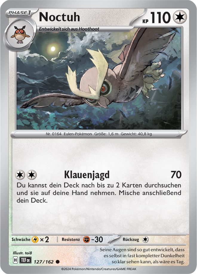 Pokemon - Gewalten der Zeit - Noctuh 127/162  (DEUTSCH)                                                                           