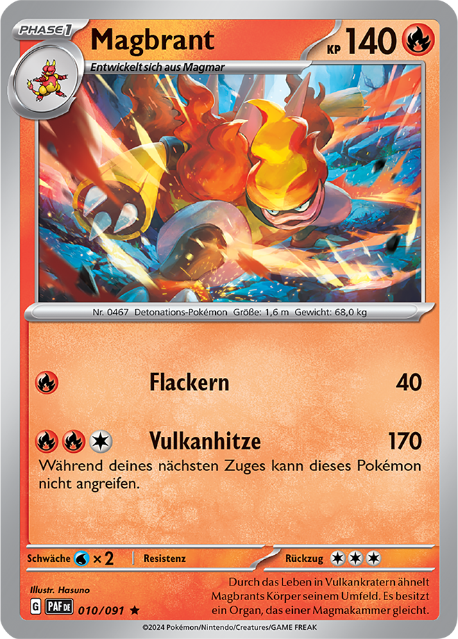 Pokemon - Paldeas Schicksale - Magbrant 010/091 Holo (DEUTSCH)      