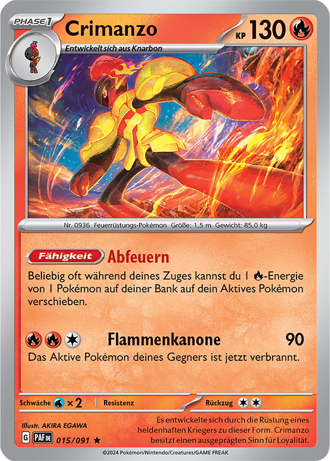 Pokemon - Paldeas Schicksale - Crimanzo 015/091 Holo (DEUTSCH)      