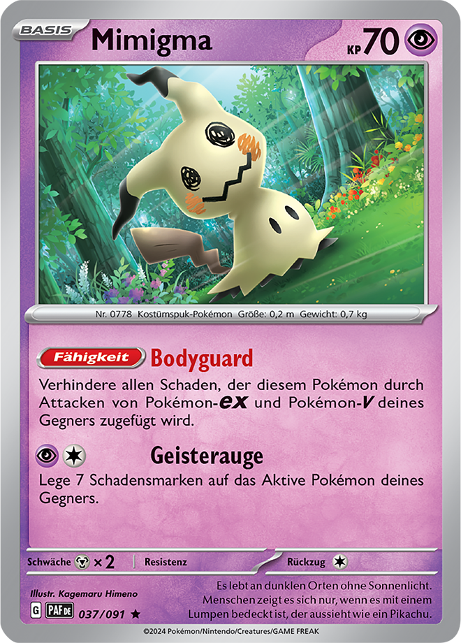 Pokemon - Paldeas Schicksale - Mimigma 037/091 Holo (DEUTSCH)        