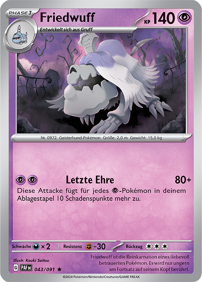 Pokemon - Paldeas Schicksale - Friedwuff 043/091 Holo (DEUTSCH)