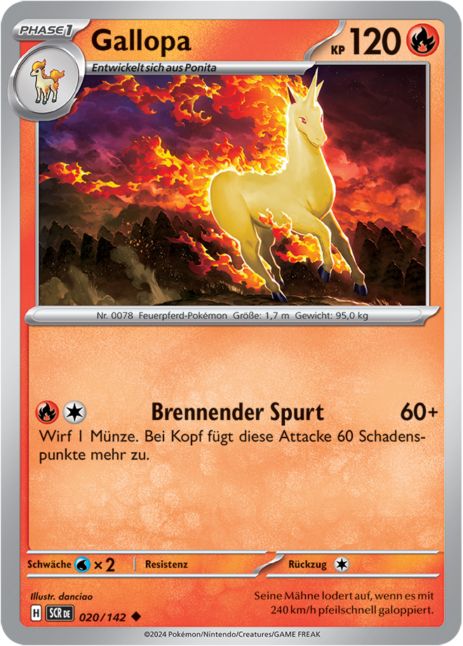 Pokemon - Stellarkrone  - Gallopa 020/142 (DEUTSCH)                            