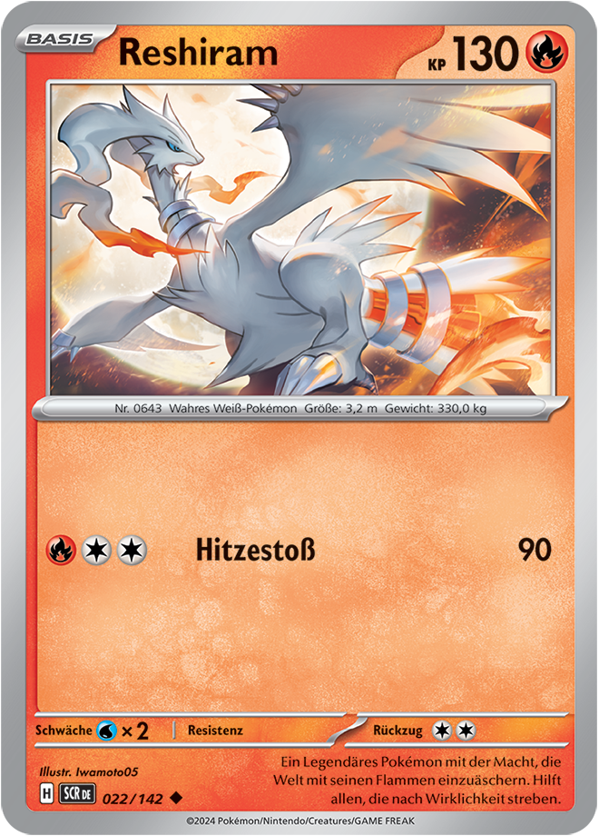 Pokemon - Stellarkrone  - Reshiram 022/142 (DEUTSCH)                            