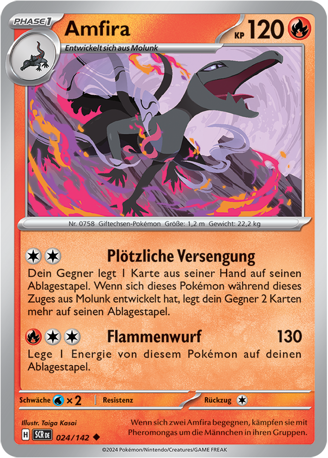 Pokemon - Stellarkrone  - Amfira 024/142 (DEUTSCH)                           
